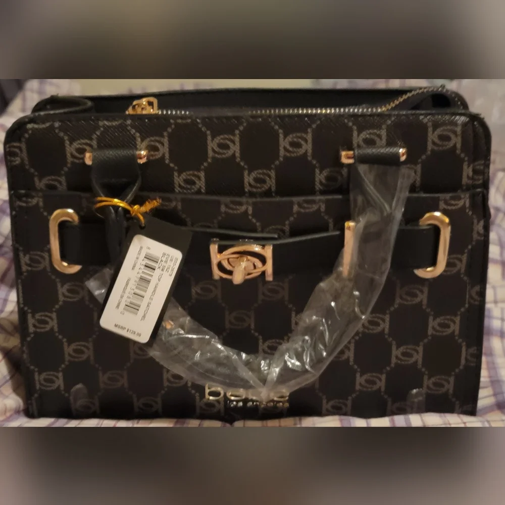 Bebe Black and Gold Women's Handbag - Picture 6 of 7